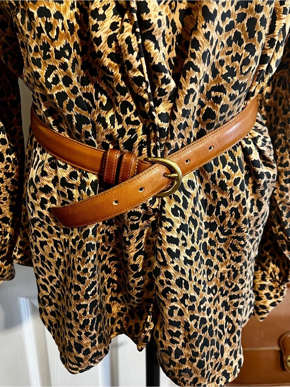 Coach Vtg Wms British Gloved Tan Leather Brass Classic Belt M